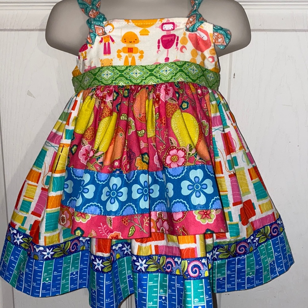 Gorgeous Matilda Jane Platinum Knot Dress/Top sz 2 HTF ROBOTS!